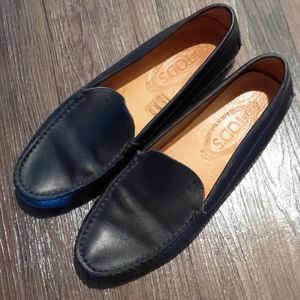 Tod's black leather loafers